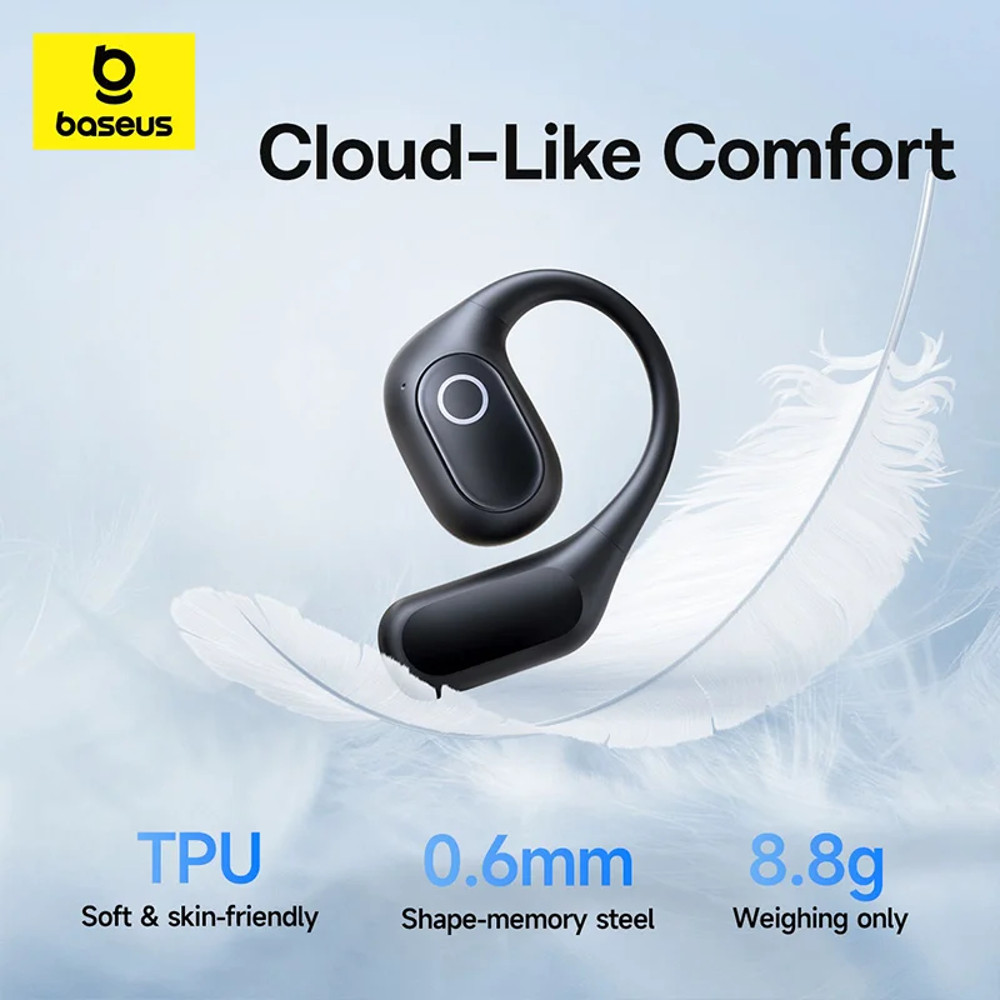 True Wireless Bluetooth 6.0 Ear Hooks Headphones, Baseus Eli 2i Fit Open-Ear Earphones, IPX5 Waterproof Sports Earbuds