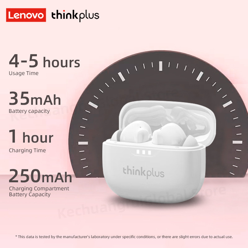 Lenovo 5.2 Bluetooth Headphones Original, Wireless Earbuds HiFi Noise Reduction