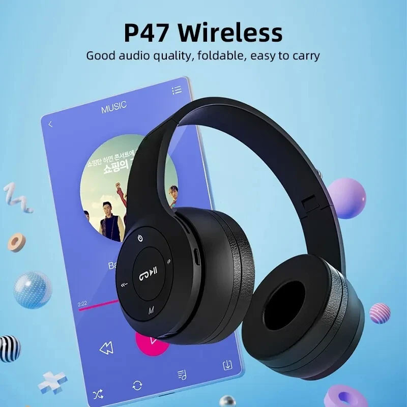 Folding Wireless Sports Headset, Stereo P47 Bluetooth 5.0 Game Headset