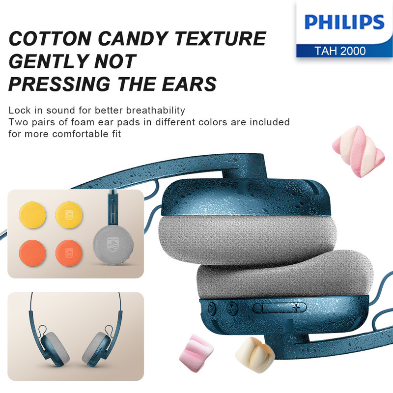 Retro Style Wireless Bluetooth, Smart Noise Cancelling Headphones for Calls