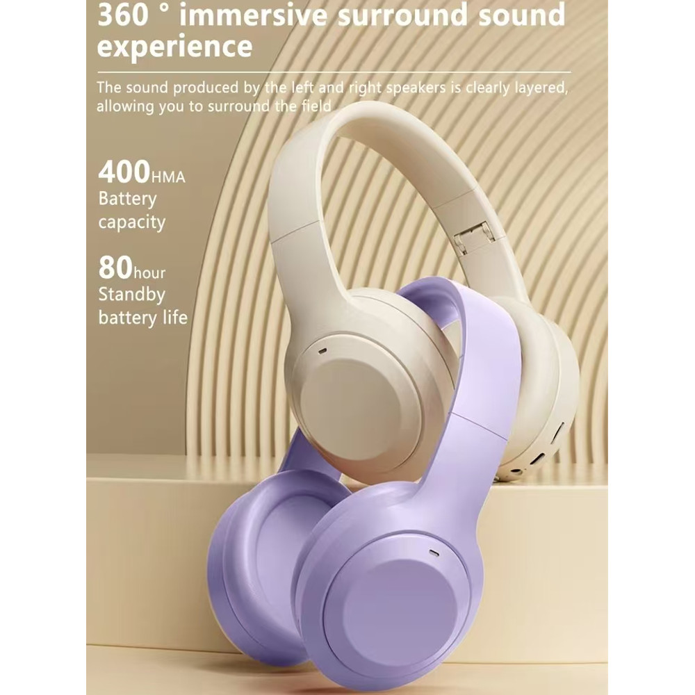 Over Ear HIFI Stereo Headsets, Wireless Bluetooth 5.3 Headphones, True Sport Gamer Earphone, TF AUX Music Player with HD