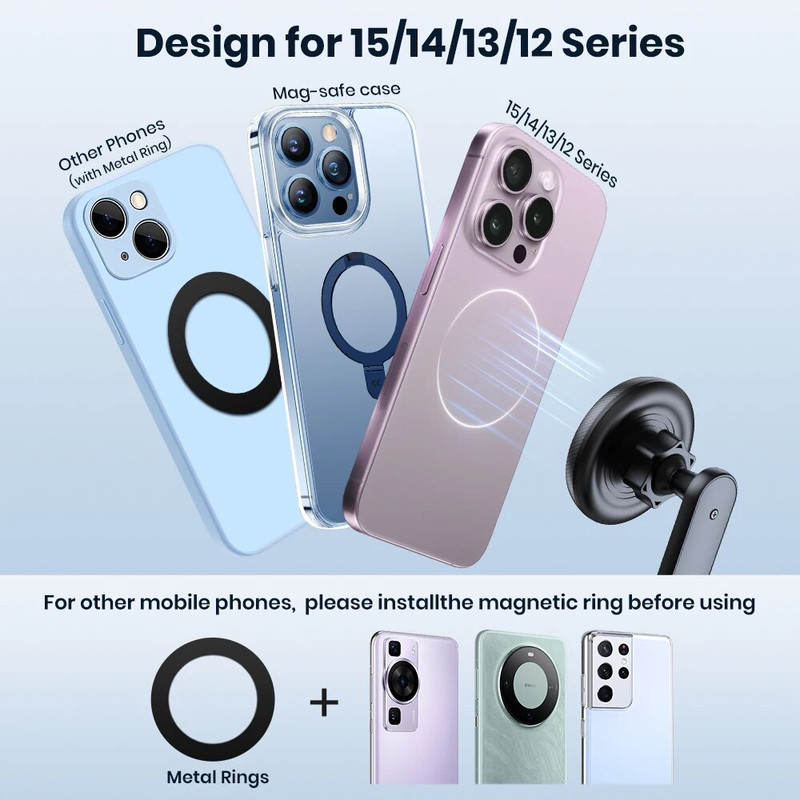 Magnetic Phone Car Mount, Air Vent Phone Holder, Magsafe Phone Holder for Cars, Car Cradle for iPhone