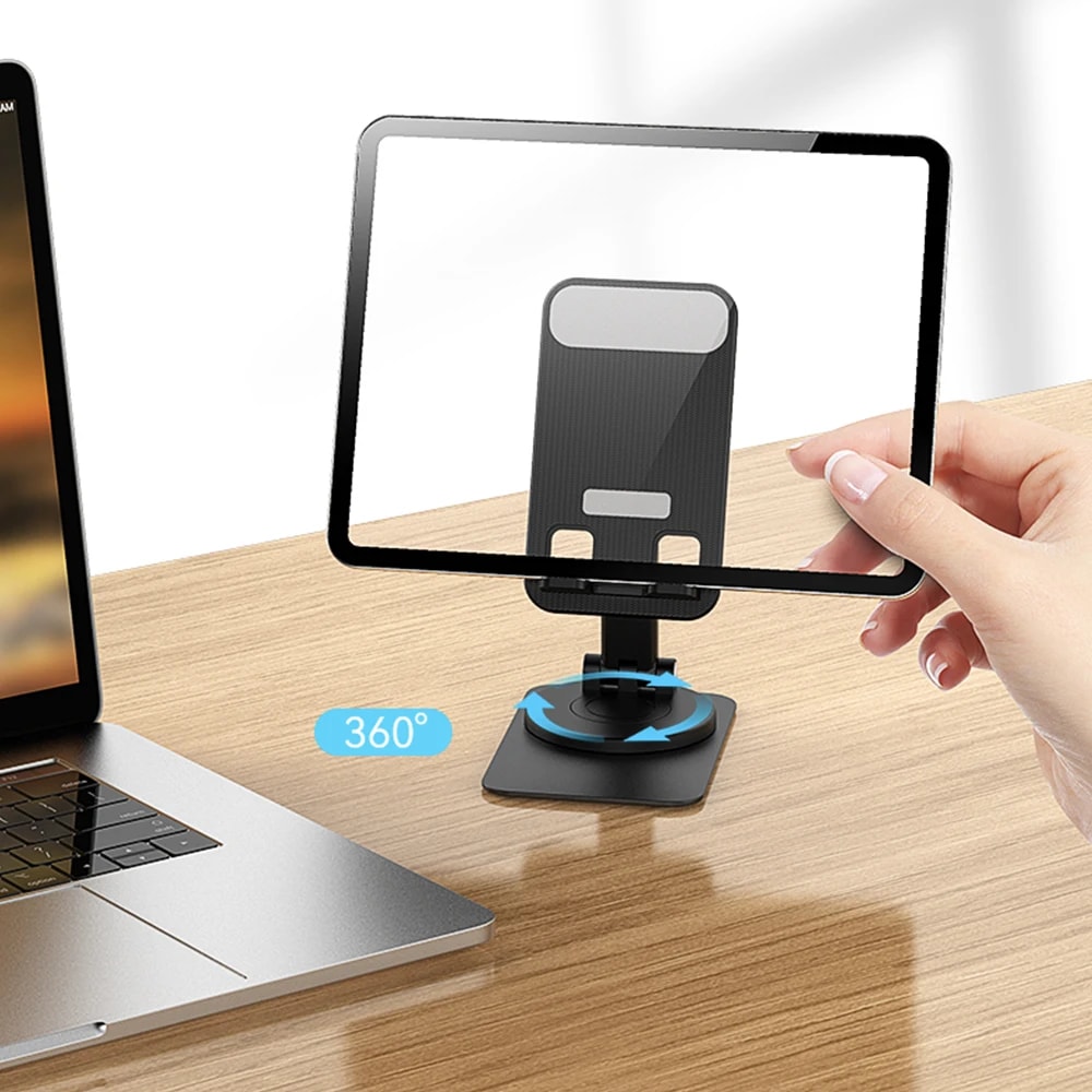 Portable Foldable, 360 Degree Rotating, Aluminum Alloy Phone Holder, Lazy Desktop Live Bracket, Metal Phablet Stand