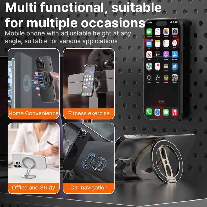 Magnetic Phone Ring Holder Double-Sided, iPhone Kickstand, Huawei Xiaomi Stand Grip Accessory