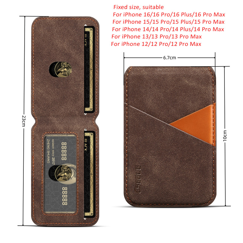Magnetic Detachable Leather Wallet Phone Holder For Magsafe IPhone NonSlip ID Card Bank Cover 3
