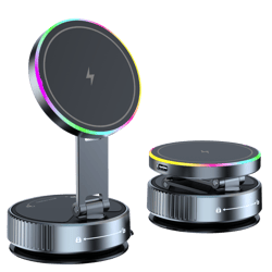 magnetic car holder, 15w wireless charger, metal multi-angle rotation, for iphone