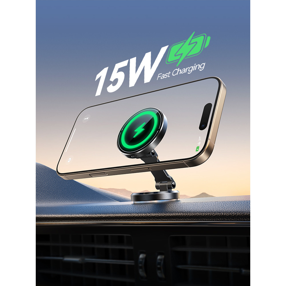 Rotatable Charging Panel Wireless Charging Magnetic Phone Mount Magnetic Car Holder Charger 3