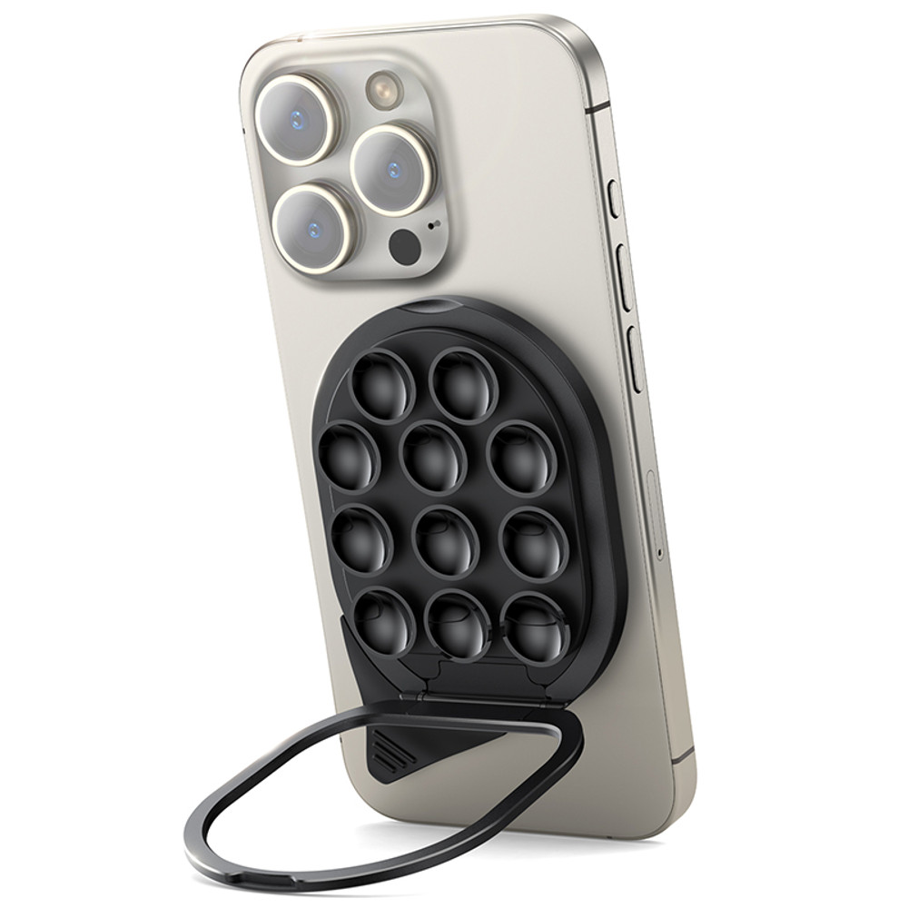 Magnetic Phone Holder Mount, Suction Cup Phone Grip, Strong Pull Ring for iPhone, Samsung, Android