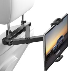 3 in 1 adjustable backseat car mount, car headrest tablet holder mount, road trip essentials for 4.7-12.9 inch devices
