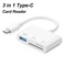 USB Dongle 3-in-1 Type C to SD TF Card Reader for iPhone iPad, Camera Adapter Plug and Play
