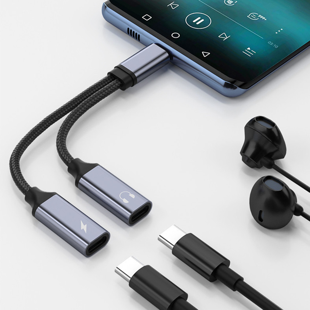 PD 60W Fast Charging USB Type C to 3.5 mm Audio Aux Adapter, Headphone Cable for iPhone 15, Samsung, Xiaomi