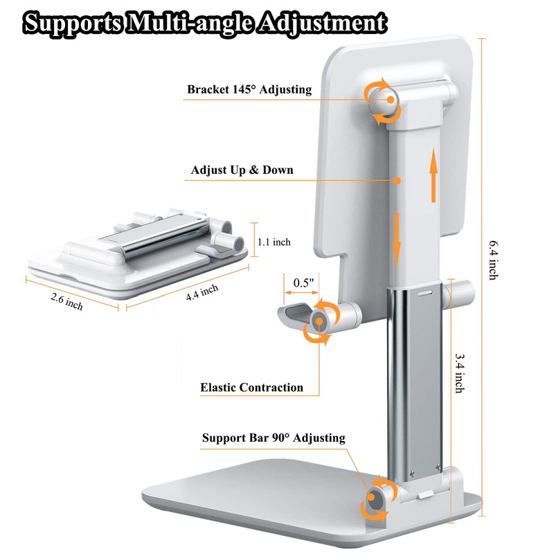 Foldable Portable Adjustable Phone Stand For Desk Compatible With IPhone And All Smartphones 2