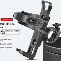 adjustable grip rotatable bike water bottle cage, multifunction cycling beverage holder for mountain bike, road bike