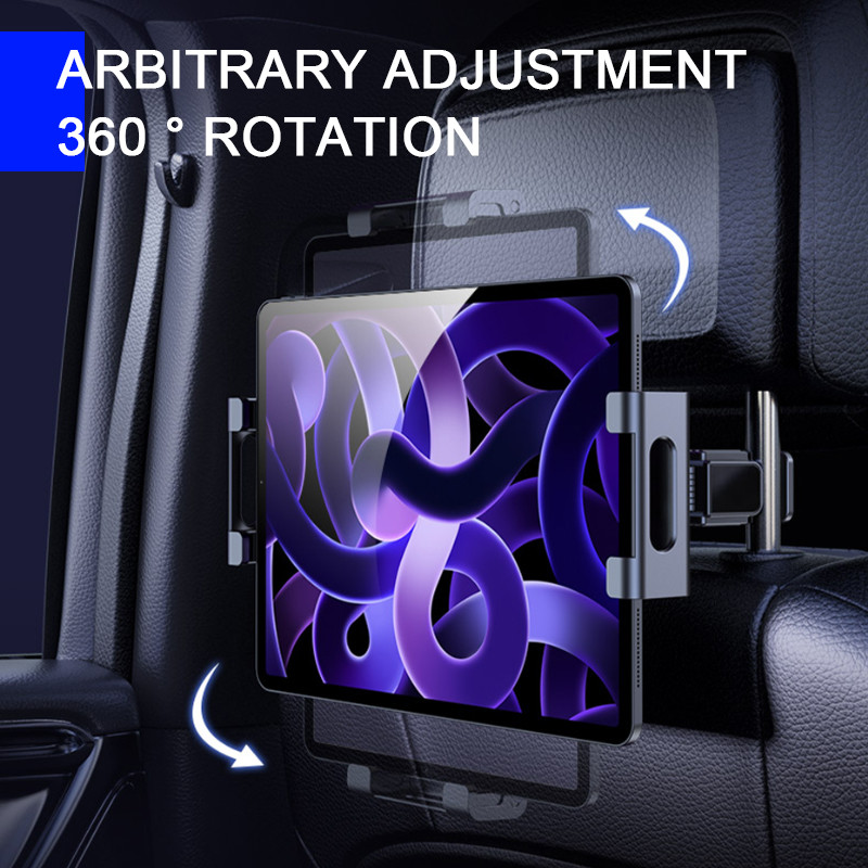 Telescopic Anti Shake Auto Table Holder Smartphone Mount Upgraded Car Headrest Phone Holder, Compatible with 4-12.9 Inch