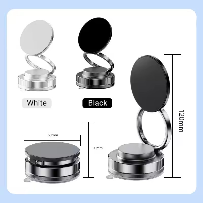 360 Degree Rotating Magnetic Phone Holder Strong Magnetic Adsorption Car Phone Stand Vacuum Suction 5