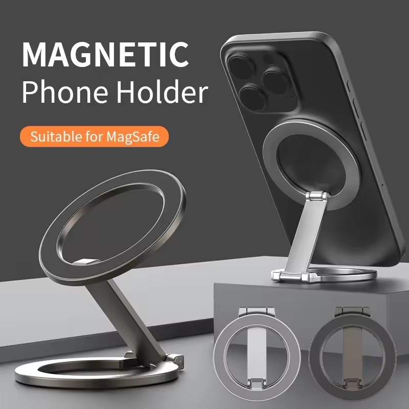 Universal Folding Car Holder Magnetic, Double Sided Magnetic Phone Ring Holder for Magsafe, Phone Accessories Support