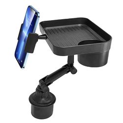 adjustable car cup holder, phone stand mount, food organized tray, 360 degree rotation, drink accessories for iphone