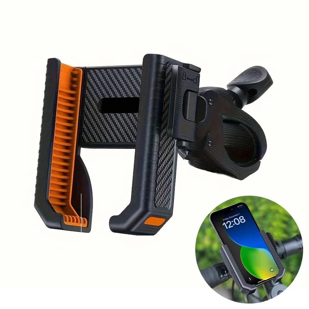 Bike Phone Holder Stand, Handlebar Mobile Phone Mount Clip, Shockproof GPS Support, Bicycle Motorcycle