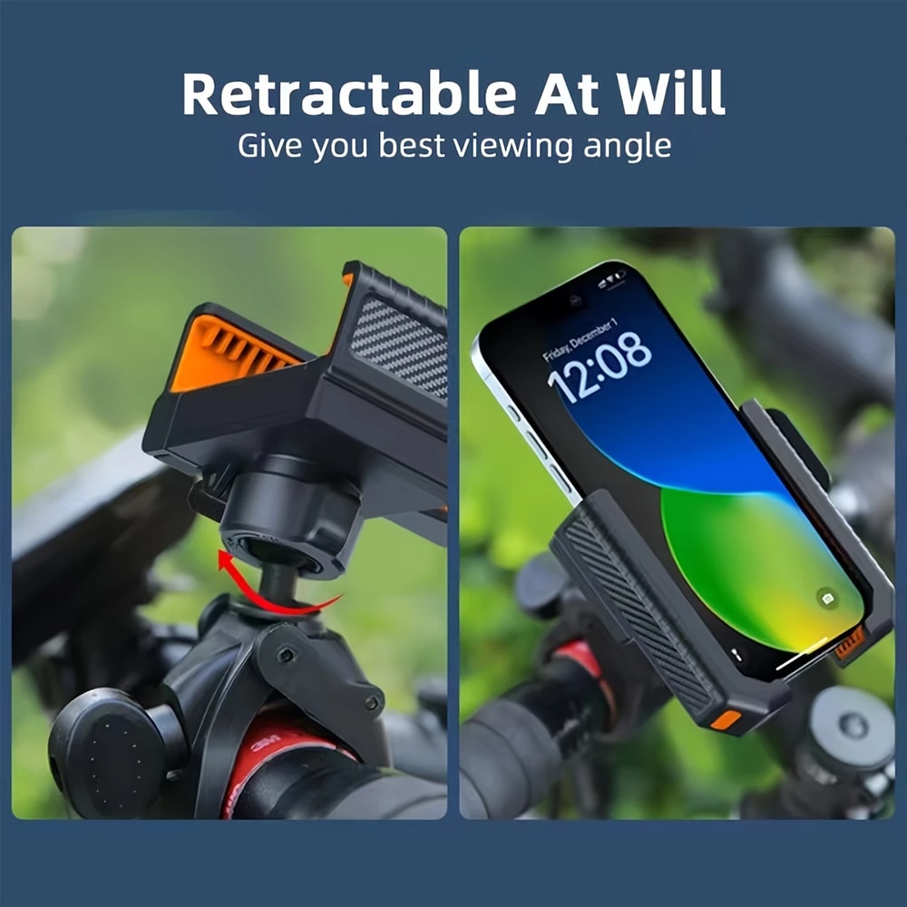 Bike Phone Holder Stand, Handlebar Mobile Phone Mount Clip, Shockproof GPS Support, Bicycle Motorcycle