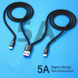fast charging cable, 1.2m 2-in-1 data cable, type c micro, y splitter 5a, samsung huawei xiaomi wire cords