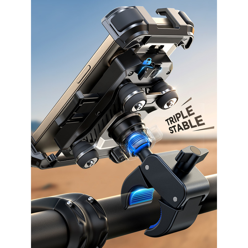 Motorcycle Handlebar Bike Phone Mount Anti Vibration Phone Holder Phone Mount For IPhone 477 Inch 4