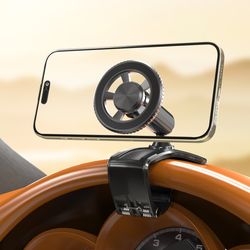 car phone holder, magnetic 360 degree rotation dashboard, clip on dashboard for 4 to 7 inch smartphones, strong clamp