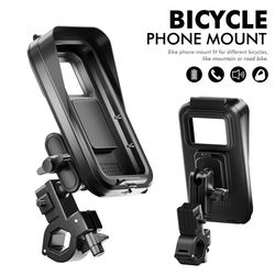 waterproof anti fog cell phone holder, bicycle motorcycle phone mount, durable handlebar clamp