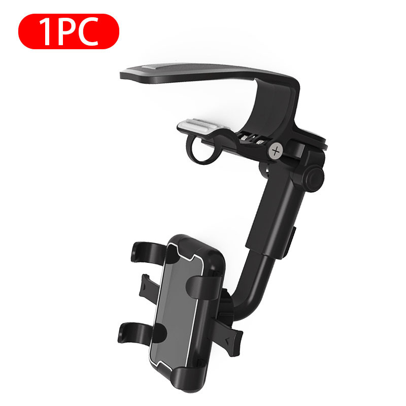 360 Degree Rotatable Retractable Phone Mount Stand, Universal Clip Car Phone Holder, GPS Dash Cam Smartphone Bracket