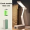 Energy Saving Rechargeable LED Reading Light, Portable Foldable Lamp With Clock