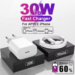 quick charger for iphone, for apple original 30w type c charger, mini fast chargin cable