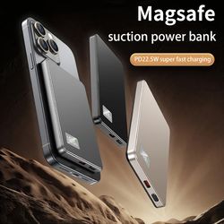 portable magnetic wireless power bank xiaomi, pd fast charging external battery for magsafe iphone samsung