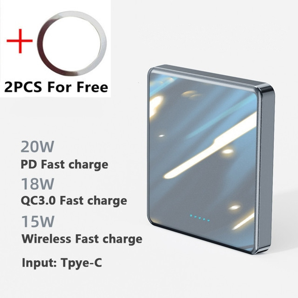 Wireless Magnetic PowerBank, Ultra Thin Magsafe Power Bank 10000mAh, External Battery for iPhone Samsung