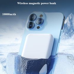portable charger external auxiliary battery pack, new magnetic wireless power bank, 10000mah for iphone