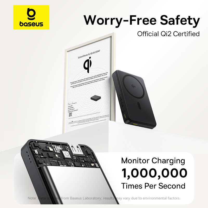 Qi2 Magnetic Power Bank Baseus 10000mah 225W Wired 15W Wireless Qi2 Certified For IPhone 4