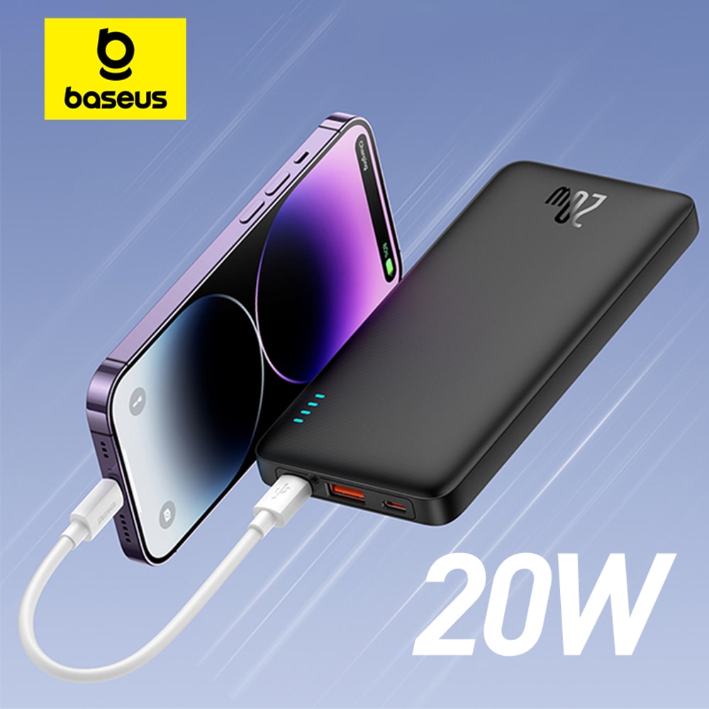 Baseus Airpow 20W Power Bank, Fast Charge, Powerbank for iPhone Xiaomi Batteries