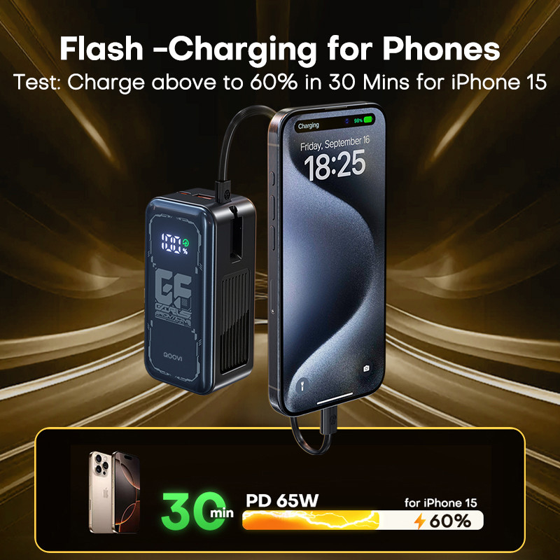 PD 65W Fast Charging, Power Bank, External Battery Portable Charger for Macbook, iPhone , Samsung