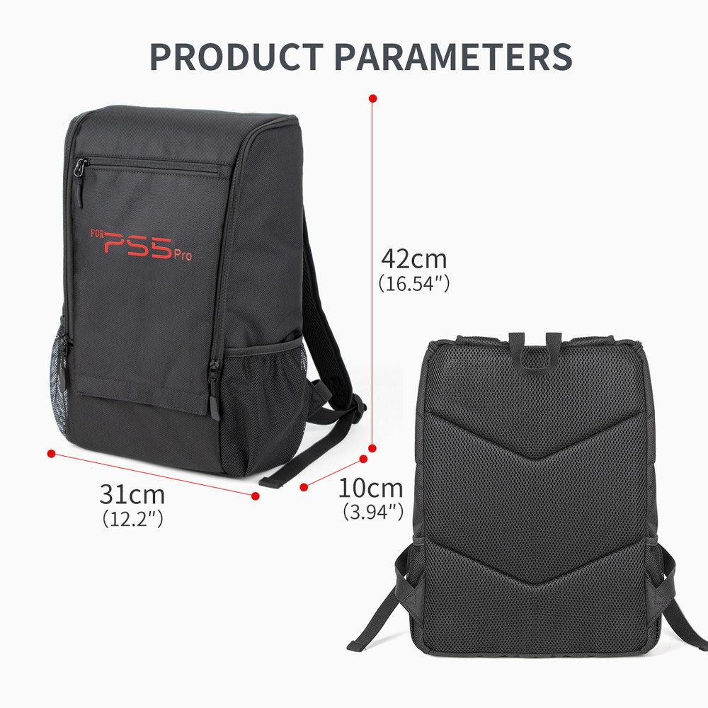 PS5 Pro Carrying Backpack, Large Capacity Bag for Disc/Digital Console & Accessories, Comfortable & Durable
