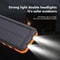 Portable Solar Power Bank, Outdoor Large Capacity Mobile Phone Charger with Flashlight, Fast Charging External Battery