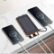 Portable Solar Power Bank, Outdoor Large Capacity Mobile Phone Charger with Flashlight, Fast Charging External Battery