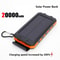 Portable Solar Power Bank, Outdoor Large Capacity Mobile Phone Charger with Flashlight, Fast Charging External Battery