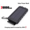 Portable Solar Power Bank, Outdoor Large Capacity Mobile Phone Charger with Flashlight, Fast Charging External Battery