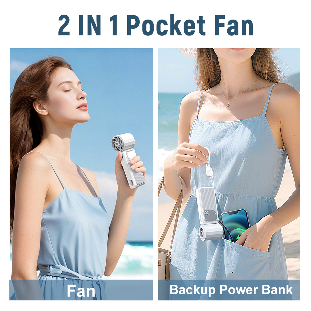 Pocket Portable Handheld Fan, High-Speed Turbo Jet Cooling Fan, Brushless Motor with Digital Display for Outdoor Travel