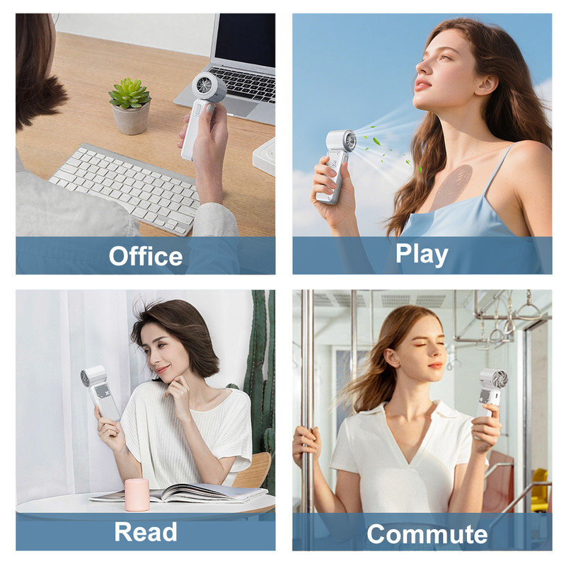 Pocket Portable Handheld Fan, High-Speed Turbo Jet Cooling Fan, Brushless Motor with Digital Display for Outdoor Travel