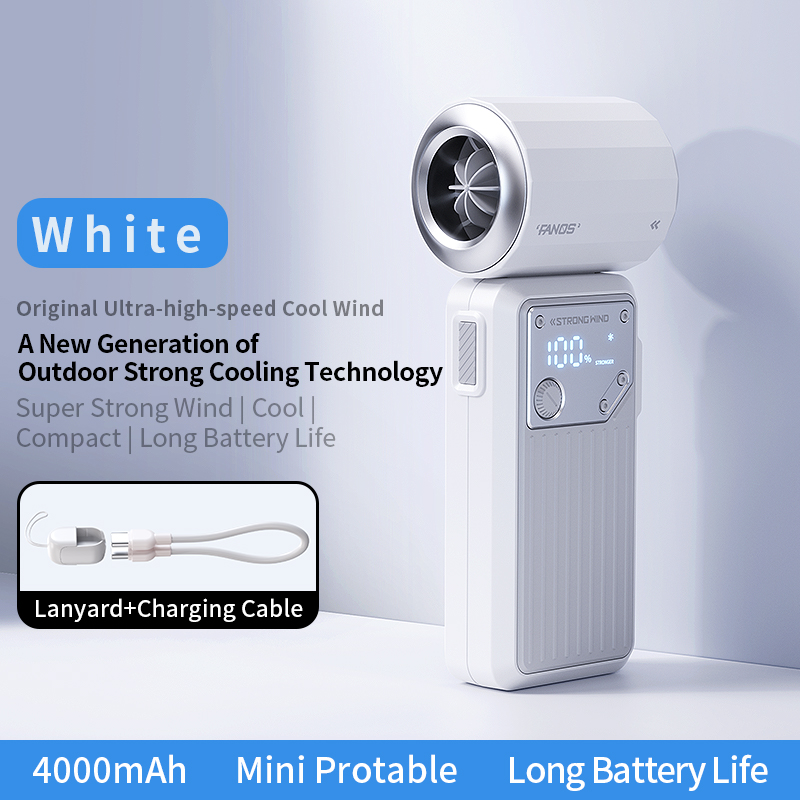 Pocket Portable Handheld Fan, High-Speed Turbo Jet Cooling Fan, Brushless Motor with Digital Display for Outdoor Travel
