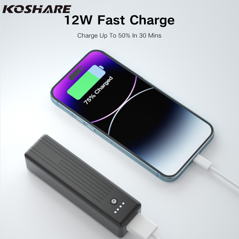 Compact 5000mAh Power Bank, LED Digital Display Charger, Small Portable Battery Pack for iPhone, Huawei, Xiaomi