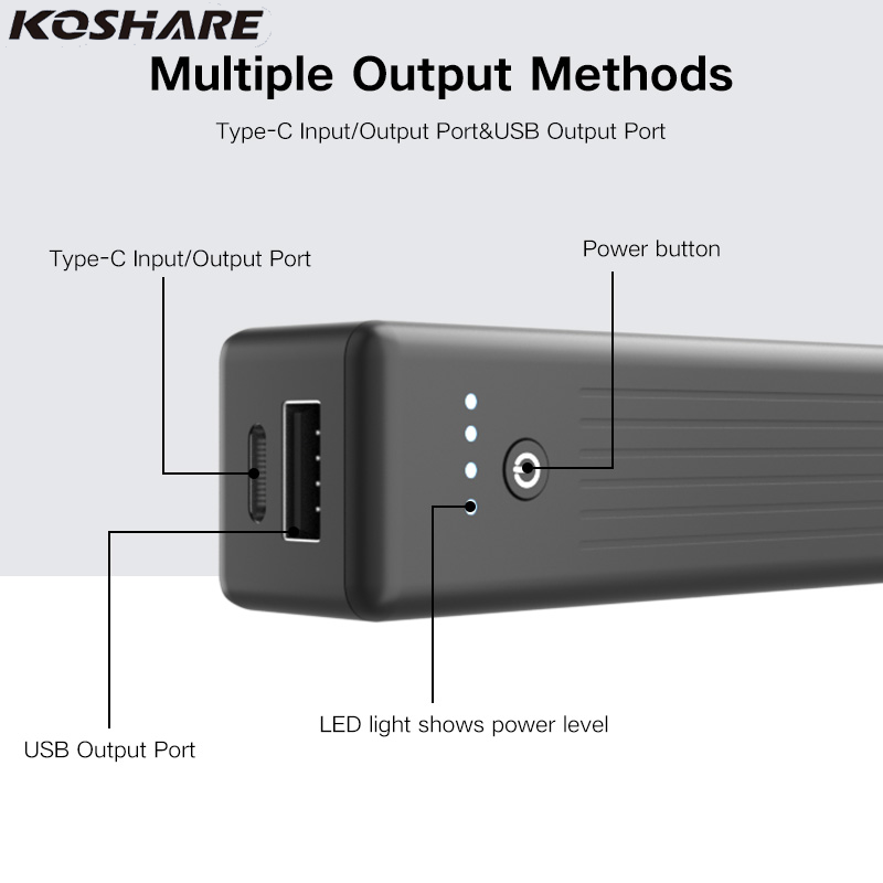 Compact 5000mAh Power Bank, LED Digital Display Charger, Small Portable Battery Pack for iPhone, Huawei, Xiaomi