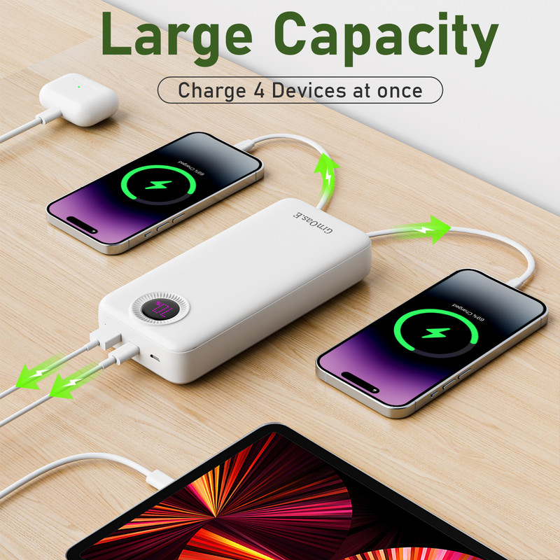 Fast Charging Power Bank Portable Charger Dual Input Multi Output Compatible With IPhone And Samsun 2