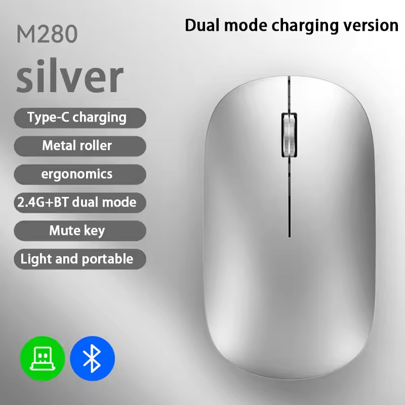 Wireless Silent Click Xiaomi Mouse, Type-C Charging, Office & Laptop Use