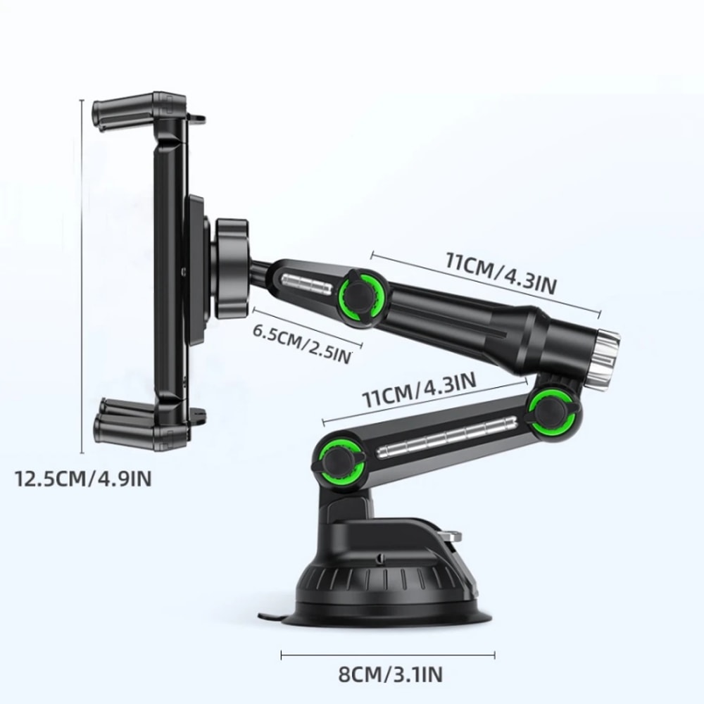 Car Tablet Holder Long Arm, Suction Cup Mount for iPad Pro Air 4-13, Xiaomi Tablet, SUV Truck Vehicle, Windshield Window