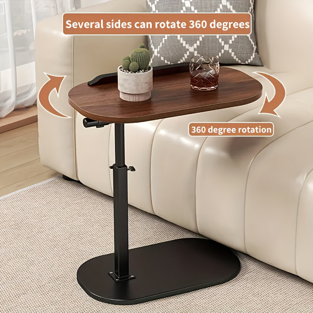 Adjustable Height Modern Laptop Table, 360° Rotating C-Shaped Side Table, Perfect for Sofa